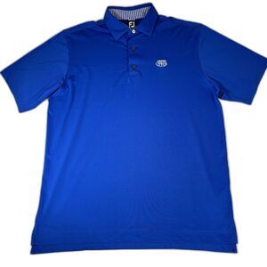 Footjoy Polo Mens Large Blue Performance Golf Shirt Grand Cypress CC FJ